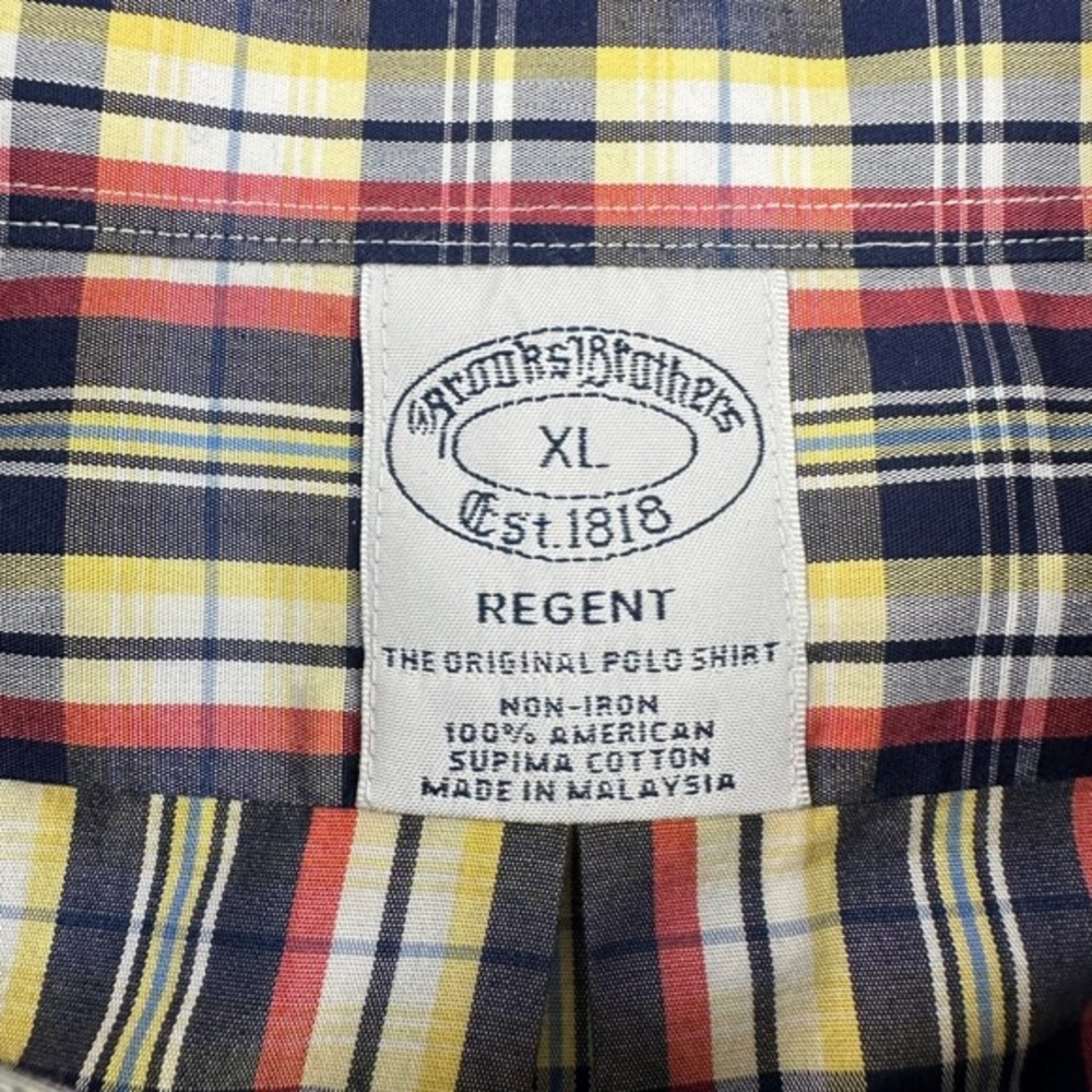 Brooks Brothers Men's Button Up Shirt Regent Non-Iron Supima Cotton Plaid Shirt - Picture 3 of 10